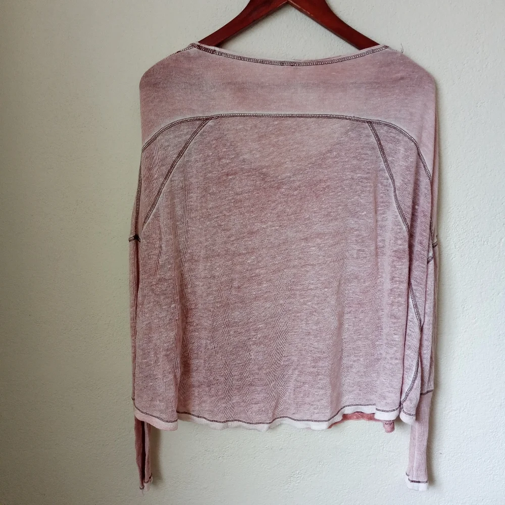Free People XS Macchiato Linen Tee
